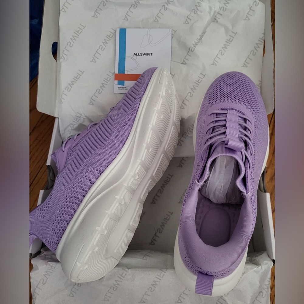 NWT ALLSWIFT Women's slip-on running/walking Purple Sneakers Size 7